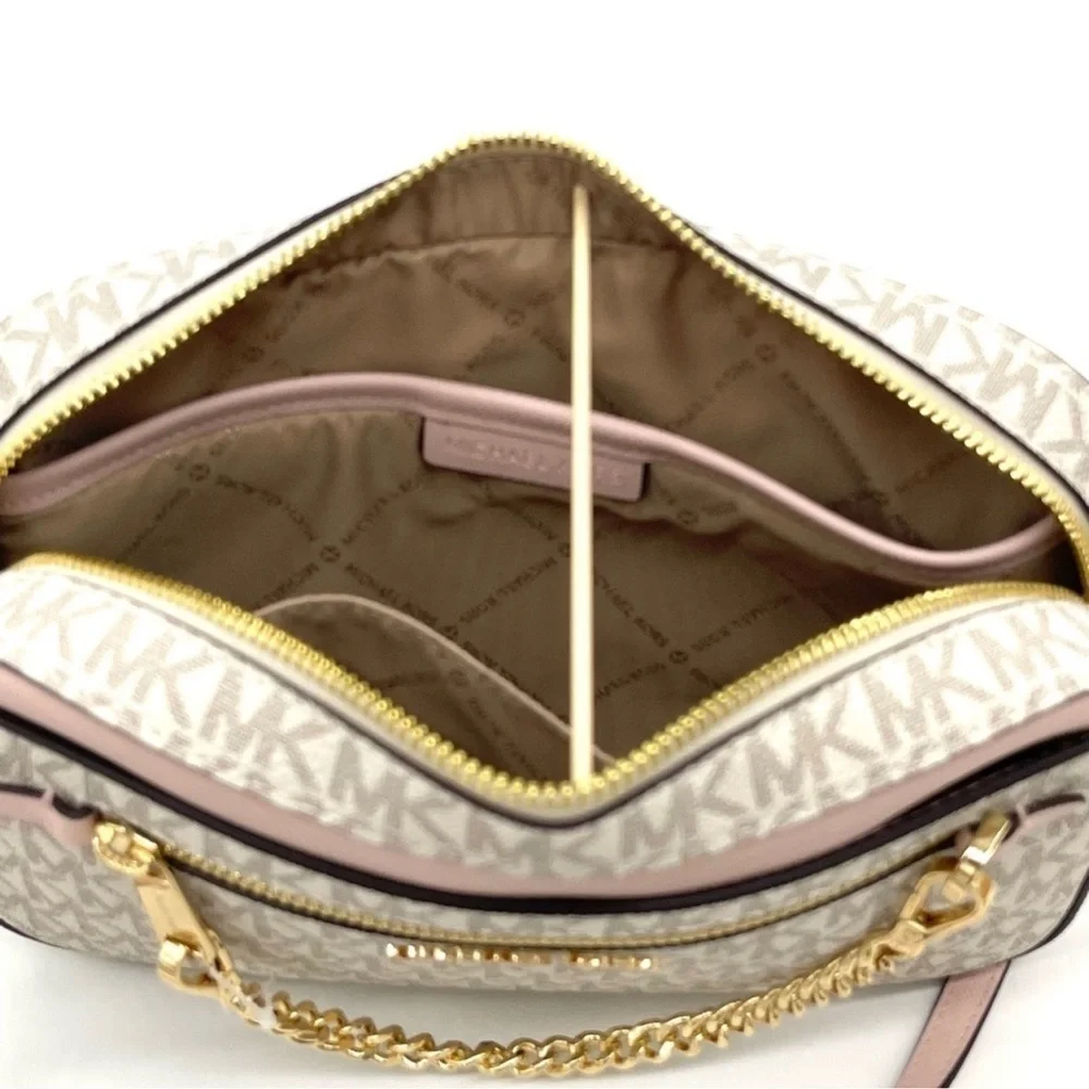 Michael Kors EW Zip Chain Xbody Bag Vanilla/Light Pink